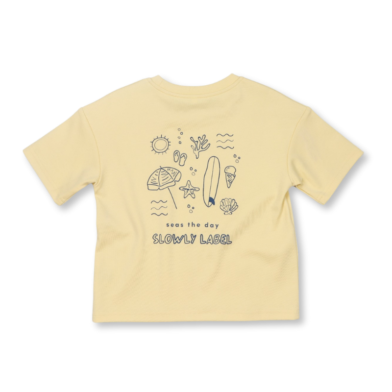 Slowly Label - Seas The Day Tee | Lemon
