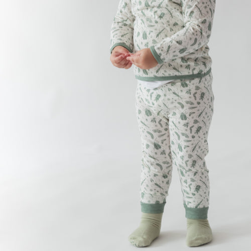 Woolbabe - Merino + Cotton Pyjamas | Sage Bugs