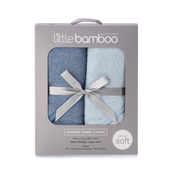 Little Bamboo - Hooded Towels | Retro Blue