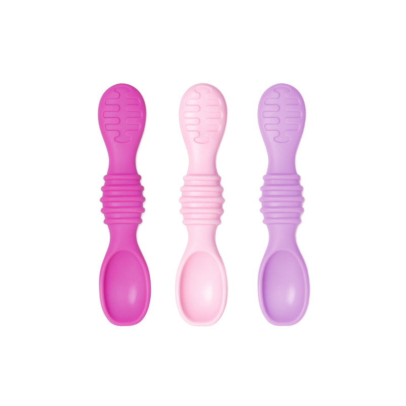 Bumkins - Silicone Dipping Spoon 3pk | Lollipop/Pink