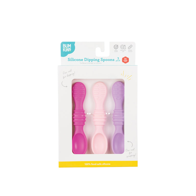 Bumkins - Silicone Dipping Spoon 3pk | Lollipop/Pink