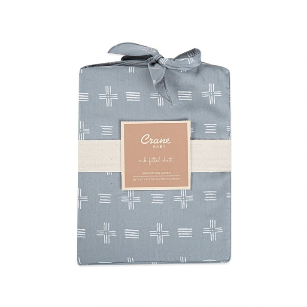 Crane Baby - Fitted Cot Sheet - Ezra River Dash